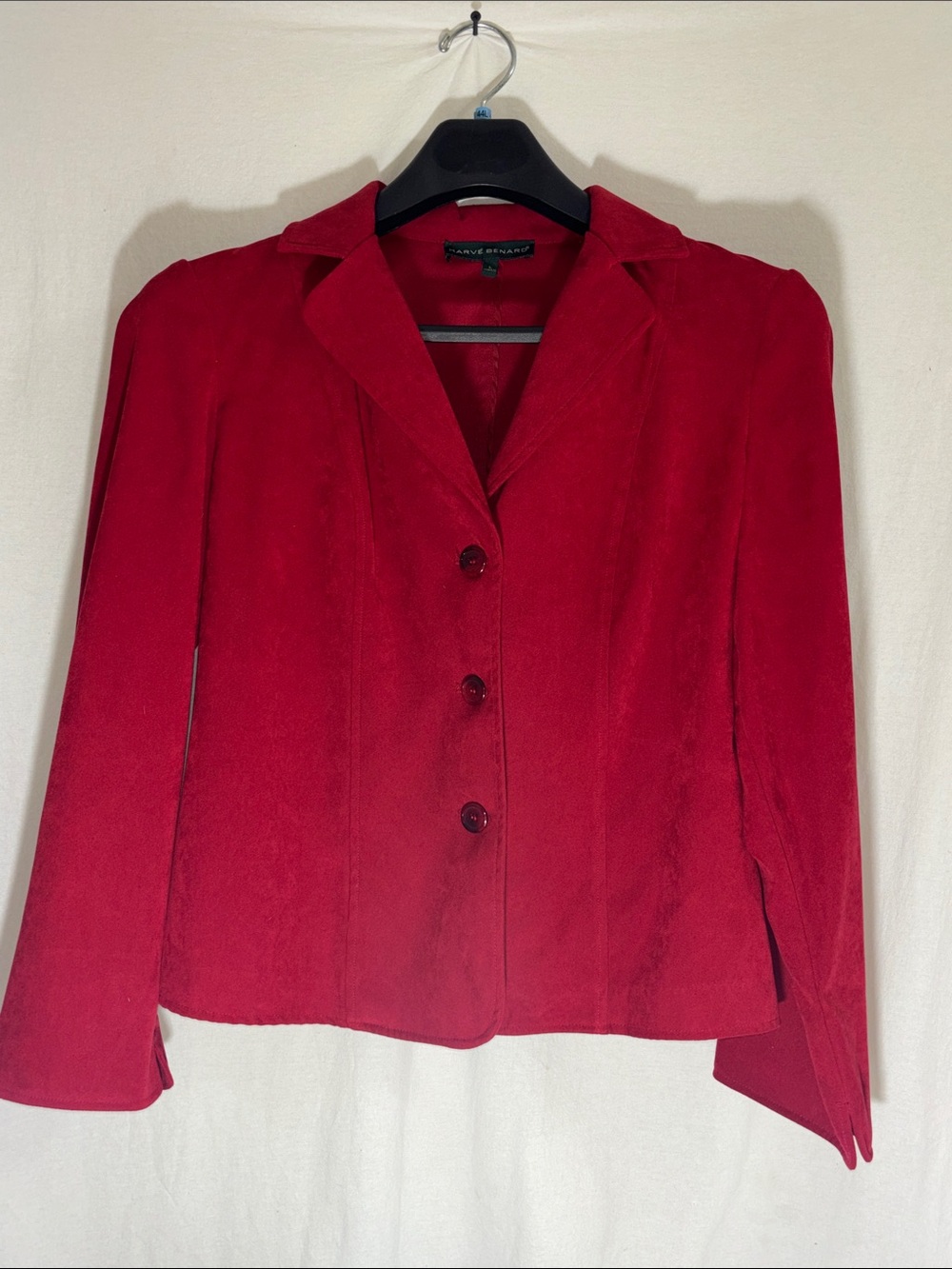 Classic designer office, soft lined Red Button-Front Women's Jacket workwear C